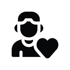 self love glyph icon. Strong and solid vector icon for websites, mobile interfaces, presentations, and visual branding. High quality and easy to edit.