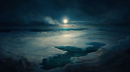 Fototapeta premium Serene Winter Lakes Under Bright Sunlight