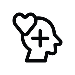 Obraz premium mental health line icon. Clean and minimalist vector icon for websites, mobile apps, presentations, and logos. Fully scalable and customizable for any project.
