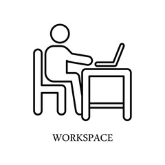 Fototapeta premium Icon a workspace, isolated against a clean background.