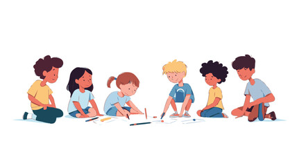 Colorful Creativity & Global Unity: Playful Kids, Artistic Expressions, and Collaborative Ideas . A Vibrant Fusion of Kids' Creativity, Playful Learning, and Global Collaboration Art & Illustration