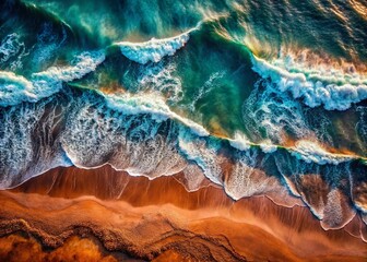 Soft Creative Waves: Pastel Brown, Salmon & Khaki Curvy Background Drone Aerial Photography