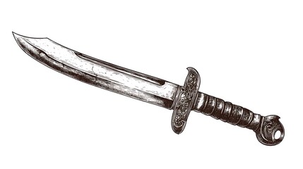 Antique Dagger Illustration