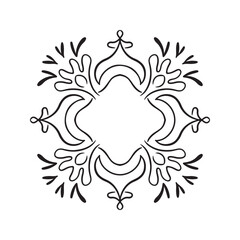 Elegant Frame with Flowing Curves and Artistic Details Inspired by Art Nouveau