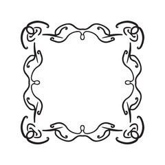 Elegant Frame with Flowing Curves and Artistic Details Inspired by Art Nouveau