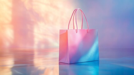 Pink Shopping Bag Against A Pastel Background