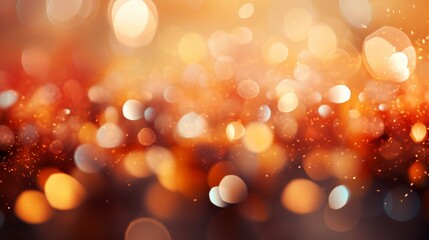 Glowing Golden Bokeh Lights with Warm Festive Sparkles and Dreamy Abstract Background