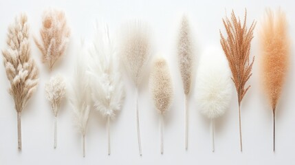 Collection of dusters with different types of fibers on a clean white background.