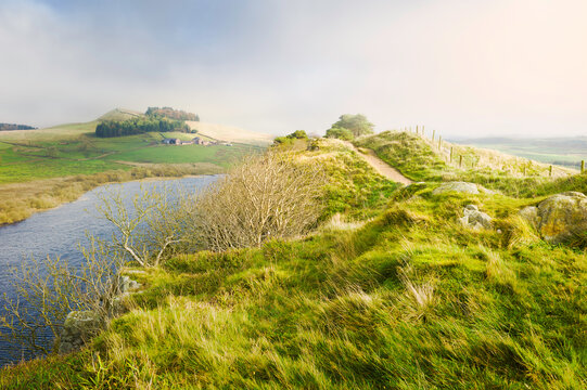 Northumberland National Park at sunrise, Hexam, Northumberland.