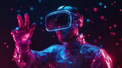 Human interaction with a digital interface in VR