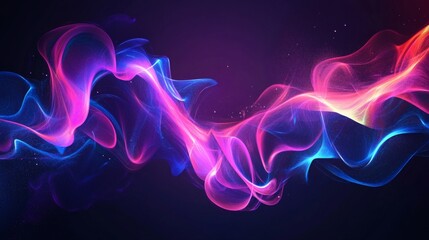 Abstract Swirling Multicolored Light Forms Dancing Across the Backdrop