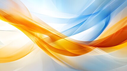 Abstract swirling layers of blue and orange create visual interest