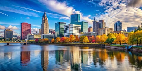 Obraz premium Stunning Portland Skyline & Willamette River Daytime View - Panoramic Cityscape