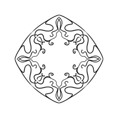 An elegant frame with flowing curves and artistic details inspired by Art Nouveau.