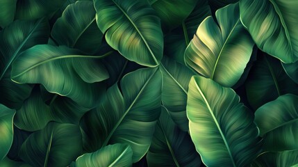 Tropical Banana Leaf Pattern Background for Design