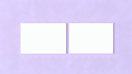 Modern business visiting card mock up template with front and back identity, stationery, label, branding, advertising, empty, mockup, for presentation on isolated purple colour background