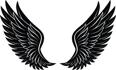 American Eagle Black Wings Vector Silhouette Design and Artwork eps 10 Clipart SVG 