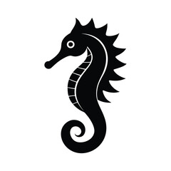 Fototapeta premium seahorse vector silhouette isolated on white