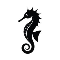  seahorse vector silhouette isolated on white