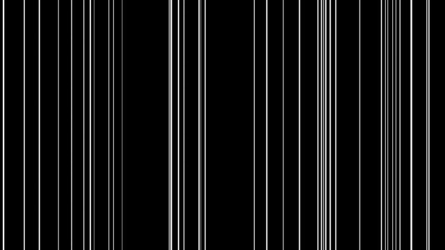 lots of white vertical lines on a black background that move randomly like