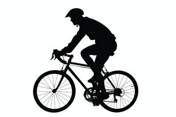 man riding bicycle isolated