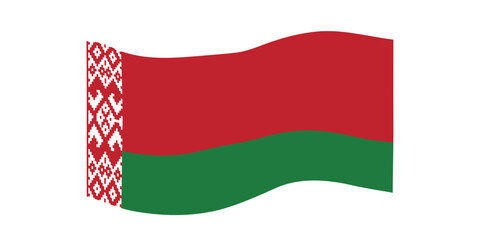 Flag of Belarus. Belarusian national symbol in official colors. Template icon. Abstract vector background.