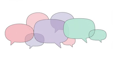 Pastel Speech Bubbles: A Visual Representation of Communication and Conversation