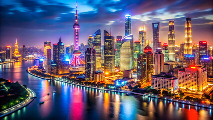 Fototapeta premium Shiny night city