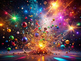 Surreal Anniversary Celebration: Particle Explosion Background