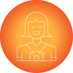 Photographer Female single vector icon illustration