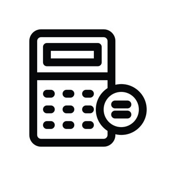 calculator line icon. Clean and minimalist vector icon for websites, mobile apps, presentations, and logos. Fully scalable and customizable for any project.
