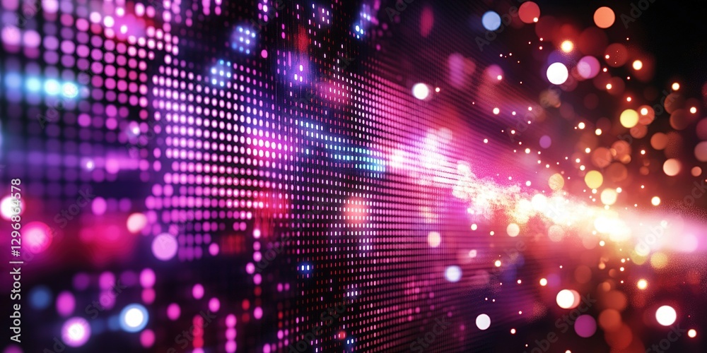Poster vibrant light patterns create an abstract display of colors in a digital art composition