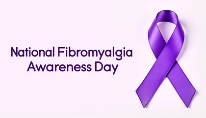 National Fibromyalgia Awareness Day with purple ribbon