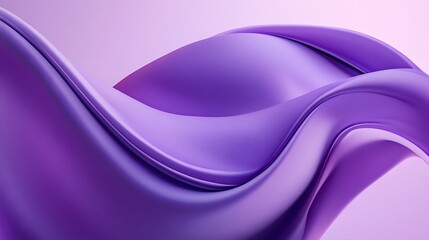 Abstract flowing purple fabric creates dynamic fluid shapes on light background