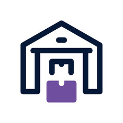 warehouse dual tone icon. Sleek and modern vector icon for websites, mobile apps, marketing materials, and corporate design. Fully scalable and ready to use.