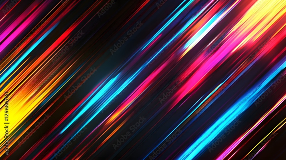 Canvas Prints abstract composition of vibrant diagonal streaks of colorful light