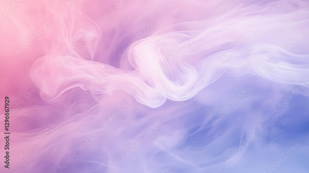 Sticker abstract image depicts colorful flowing smoke and soft gradients