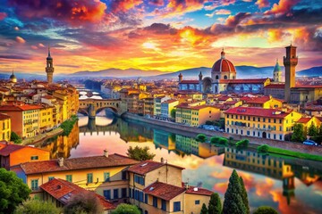 Fototapeta premium Surreal Florence Collage: Dreamlike Italian Cityscape
