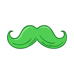 Green Cartoon Mustache Icon Illustration, A fun green cartoon mustache illustration, perfect for creative or playful design concepts.
