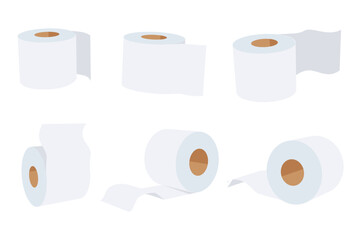 set of toilet rolls vector logo isolated on white background.	