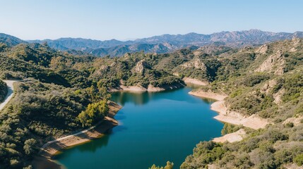 Panoramic View of Hidden Lakes and Mountain Ranges