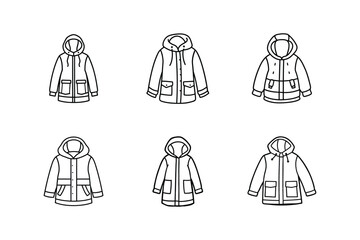 parka sketch icon line art vector illustration © MST