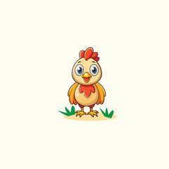 Cute chicken character vector illustration-01