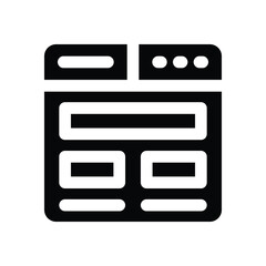 wireframe glyph icon. Strong and solid vector icon for websites, mobile interfaces, presentations, and visual branding. High quality and easy to edit.