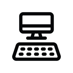 computer line icon. Clean and minimalist vector icon for websites, mobile apps, presentations, and logos. Fully scalable and customizable for any project.