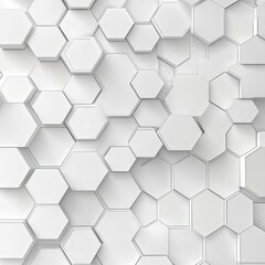 Fototapeta premium Closeup of a textured white hexagon pattern on a white background