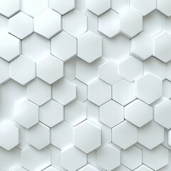 Fototapeta premium Closeup of a textured white hexagon pattern on a white background