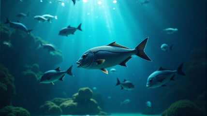 Fototapeta premium shark and diver