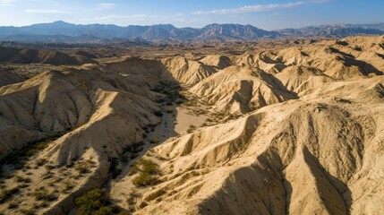 Fototapeta premium Scenic Mountain Ranges with Hidden Valleys and Bright Daylight