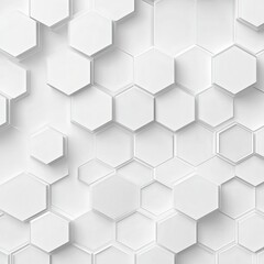 Naklejka premium Closeup of a textured white hexagon pattern on a white background